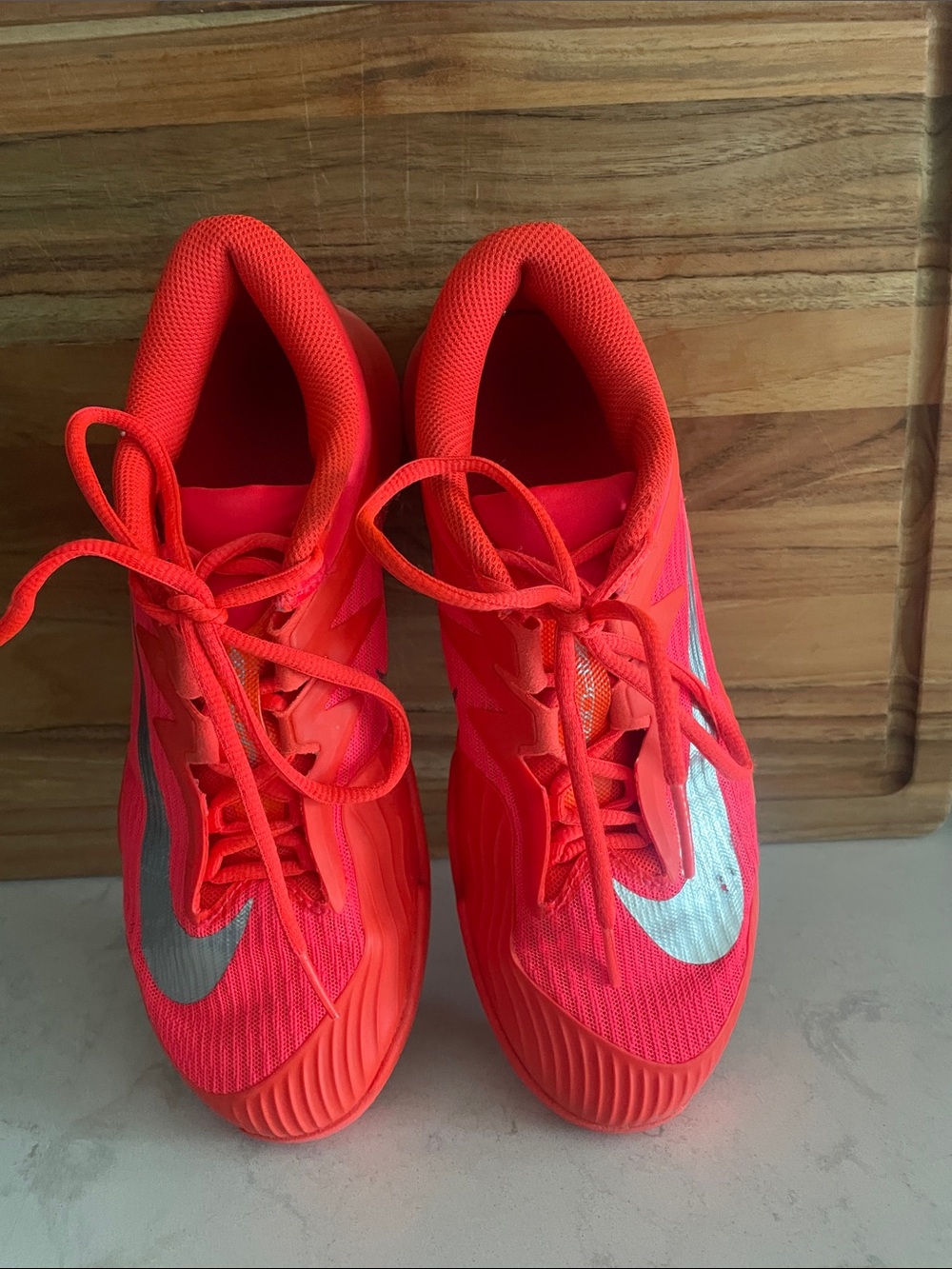 Nike Red Vapor Pro Tennis Shoes with Silver Swoosh
